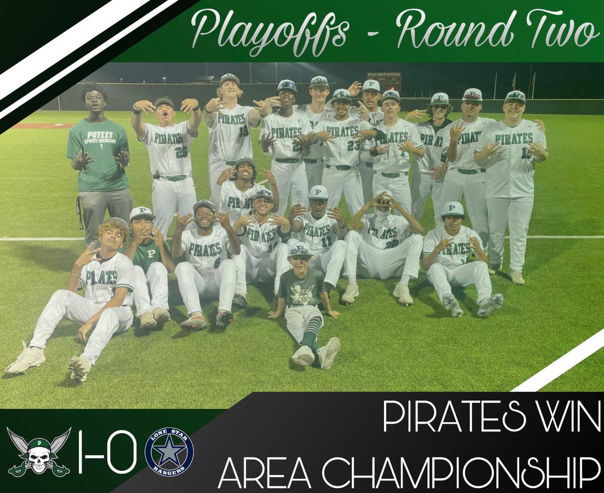 1PoteetBaseball's tweet photo. 🏴‍☠️Pirates Win Pirates Win! Area Champs! On to the 3rd Round! Let’s goooooo!

#ThisisPoteet #PoteetStrong #family #💪🏼 https://t.co/3TkHHpN1MH