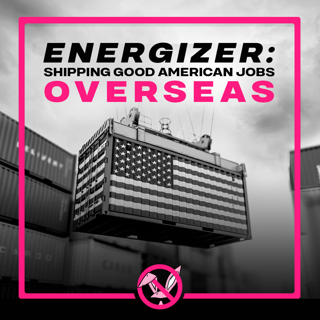 Teamsters's tweet photo. .@Energizer is moving forward with a corporate strategy to kill good jobs here at home. The billion-$$ company has set its sights on shipping generations of work out of Wisconsin to nonunion facilities and for cheaper labor overseas. Stop buying these batteries. #BoycottTheBunny https://t.co/lHE0hJuPr8
