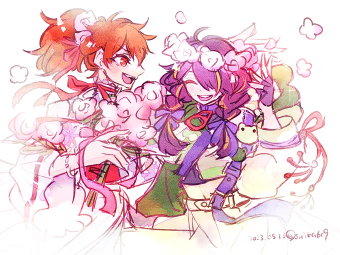 お題『花かんむり』+10分  ※女体化 #enst女体化_60min 