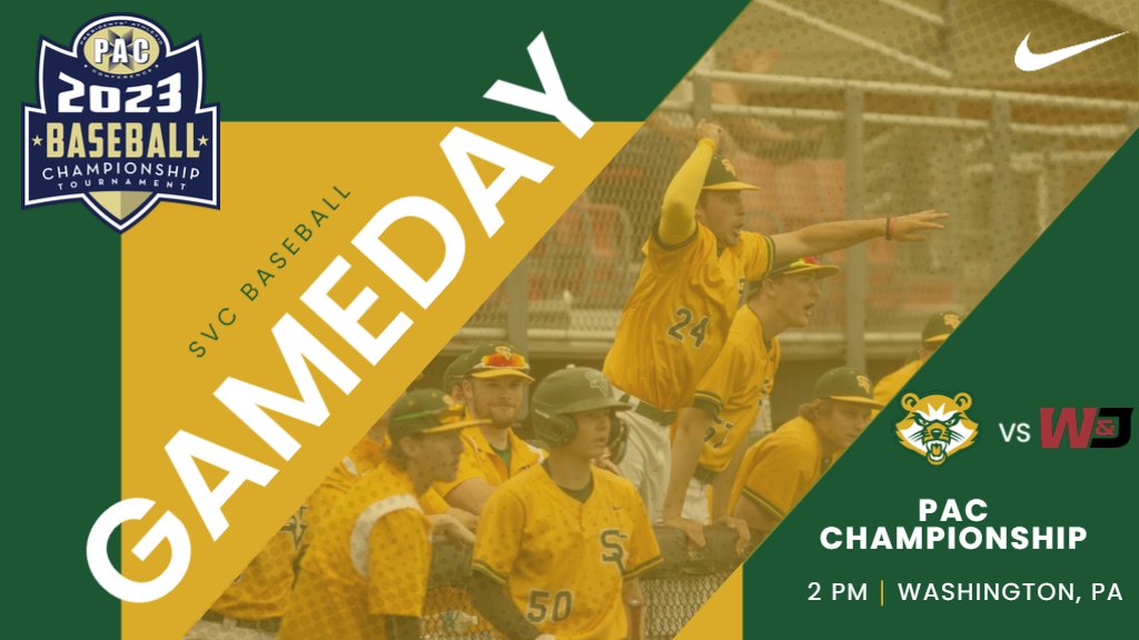 SVC Bearcats (@svc_bearcats) on Twitter photo It's championship Saturday for <a href="/BaseballSVC/">St. Vincent College Baseball</a> !! The Bearcats take on W&J this afternoon in the PAC Championship game this afternoon!
🆚 : W&J
🕗 : 2 p.m.
📍 : Washington, Pa.
📺 : pacstream.net📊 : bit.ly/3NT5zju It's championship Saturday for <a href="/BaseballSVC/">St. Vincent College Baseball</a> !! The Bearcats take on W&J this afternoon in the PAC Championship game this afternoon!
🆚 : W&J
🕗 : 2 p.m.
📍 : Washington, Pa.
📺 : pacstream.net📊 : bit.ly/3NT5zju
