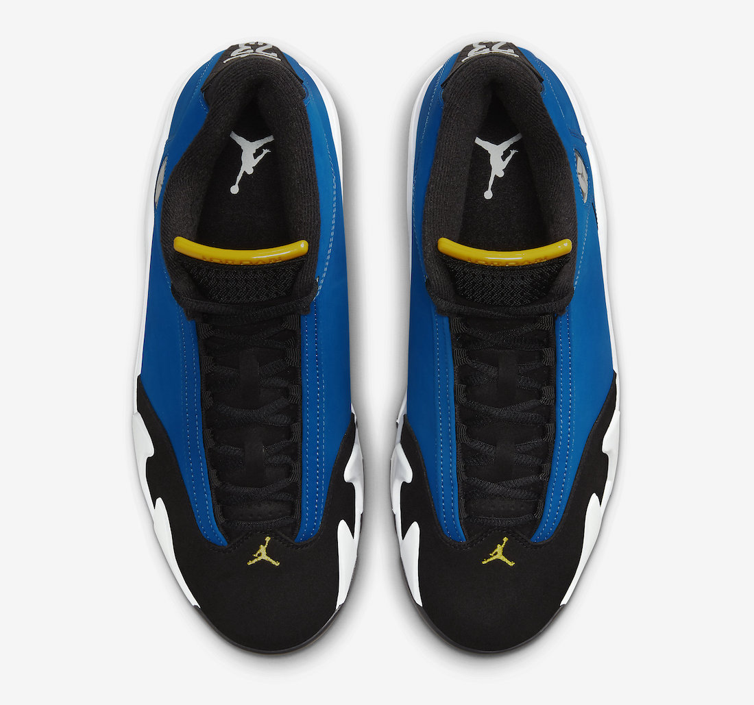 JustFreshKicks's tweet photo. Releasing 5/27 via SNKRS
Air Jordan 14 Retro 'Laney' 💙💛  
=> https://t.co/Kg5xm0VXEW https://t.co/PHCca2VXyB