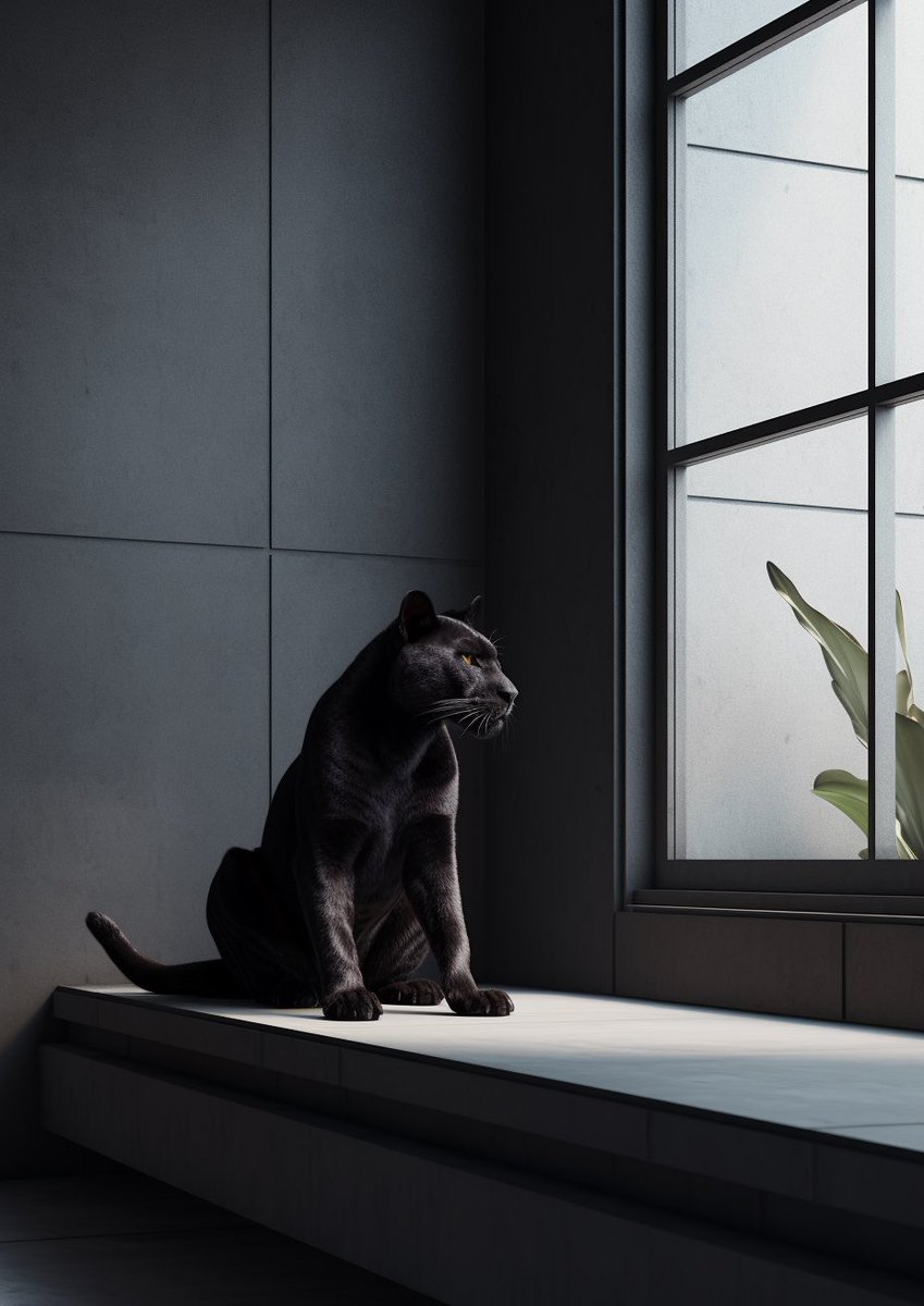 "In the midst of darkness, light persists." - Mahatma Gandhi

🖤 Follow for my daily art &amp; inspiration.

#BlackPanther #black #BlackCat #minimalism #minimal #minimalist #midjourney #midjourney5 #midjourneyart #MidjourneyAI #AIart #AIArtCommuity #AIArtworks