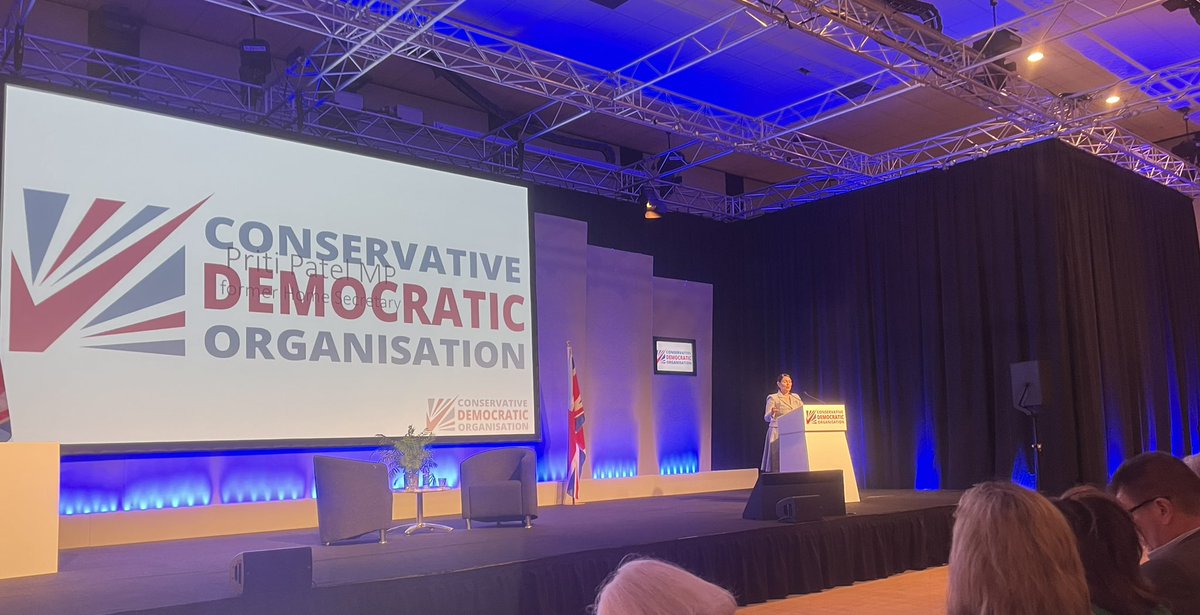 CllrCarpenter's tweet photo. I’ve missed @pritipatel makin’ her speeches, listenin’ to members and campaignin’. She was a good Home Secretary. 👍 Excellent speech. We need her back in government. #CDOConference https://t.co/xvXSXI8E7q