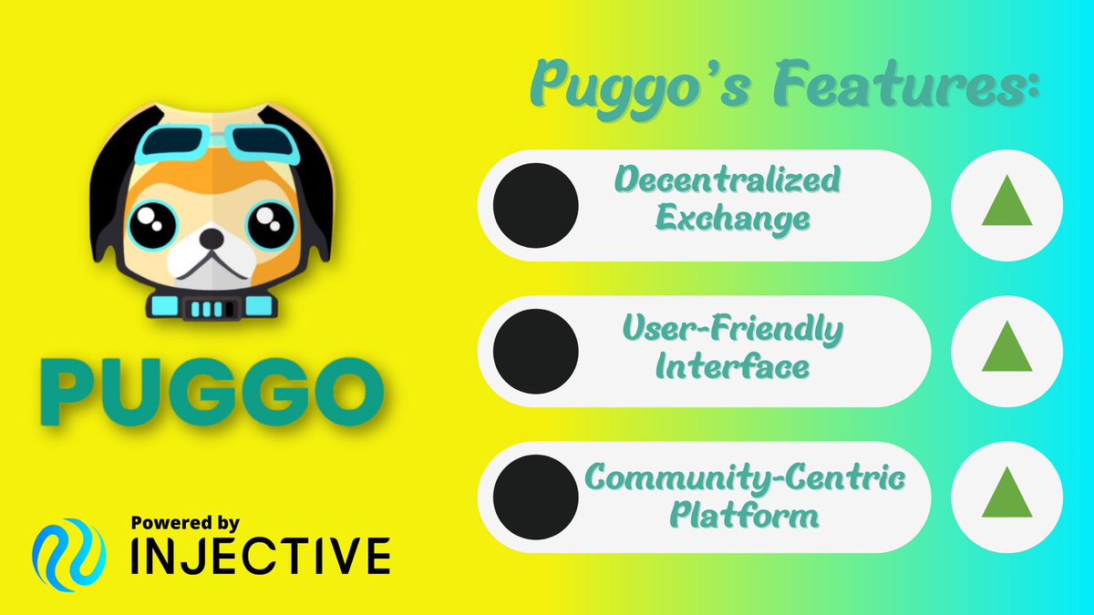 AlexCryptorat's tweet image. 2/6
1️⃣ Decentralized Exchange: @puggocoin 🐶 operates on the secure and transparent Injective blockchain, ensuring a trustworthy trading experience for all users. 
2️⃣ User-Friendly Interface: #Puggo provides a simple and intuitive user interface, making it easy for newcomers to…