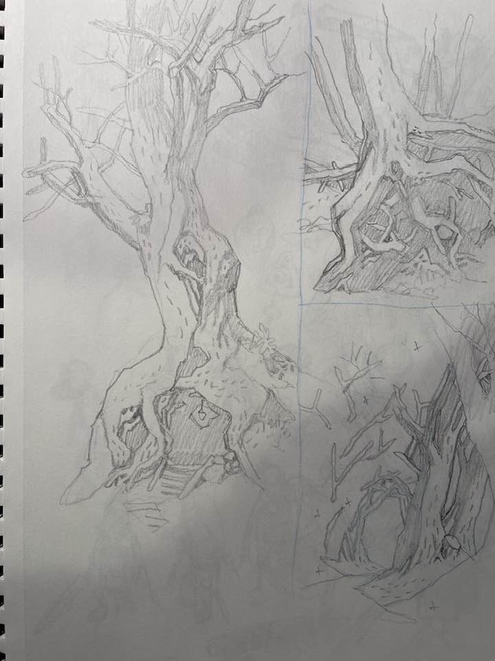 From the sketchbook  I'm all about roots and branches lately