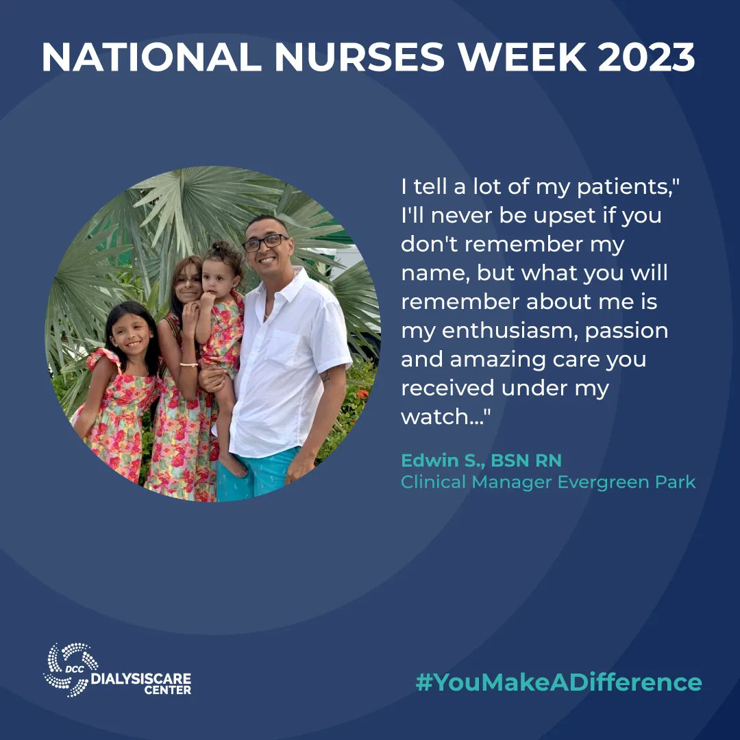 During this Nurses Week, we celebrate and honor our nurses like Edwin S. who selflessly devote their time and energy to care for others. Your hard work and dedication do not go unnoticed. Thank you for making a difference in the lives of so many." #YouMakeADifference #NursesWeek