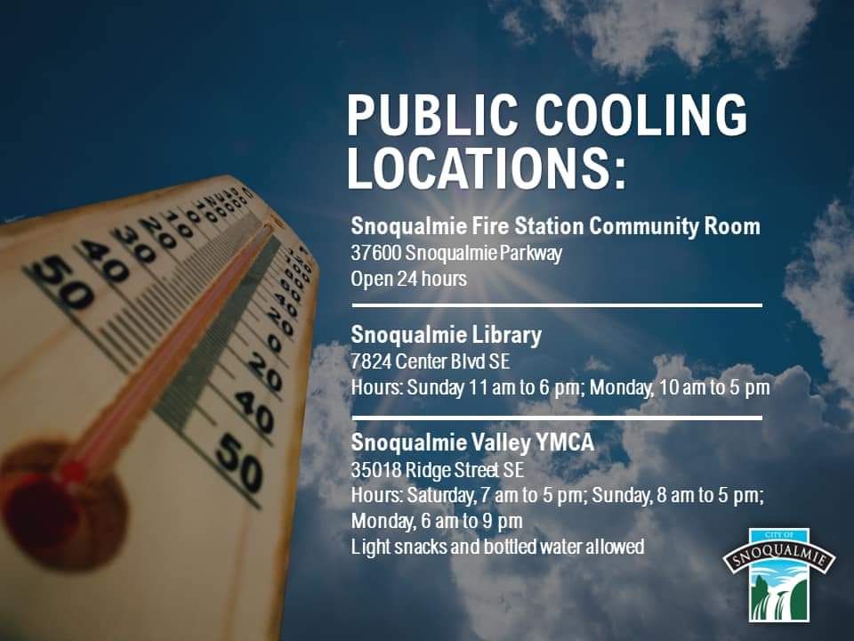 It’s going to heat up the next few days. If you’re looking for a location to cool off, we've got some spots, including our station community room. See below for details. #staycool #stayhydrated