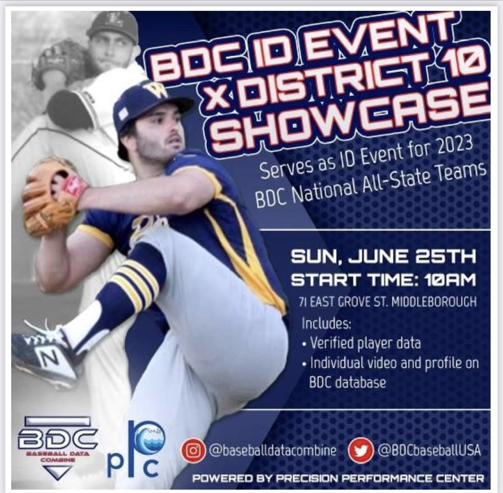 post206baseball's tweet image. 🚨 ATTN: 24' YOG and 25' YOG 
What: Baseball Data Combine and D10 Baseball Showcase 🚨

When: Sun., June 25, 2023, 10am through late afternoon

Where: Middleboro HS, 71 East Grove St. Middleboro, MA 
(Site of the MA Department Final Eight Team Jr. Championship Tournament)