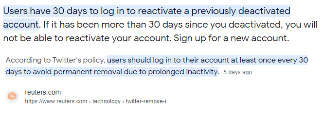 HaydnGuild's tweet image. #TwitterUsers
Remember the new #Twitter rule of #30days!

--&amp;gt;&amp;gt;&amp;gt;"According to #Twitter's policy, users 
should log in to their account at least 
once every 30 days to avoid
permanent removal due to prolonged inactivity."
written 5 days ago