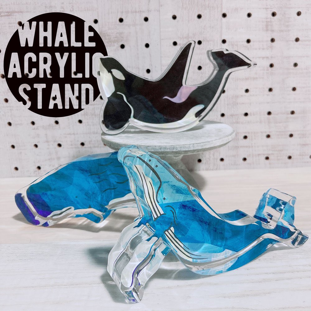 aratahitom's tweet photo. クジラとシャチのアクスタが登場✨ 
 厚さが2㎝もあるので台座がなくても自立します。 
 お気に入りの場所に一緒に連れて行って 
＃クジ活　で写真をアップしてくださいね♪
https://t.co/sXNyln0hOb https://t.co/EnHWD52hhu