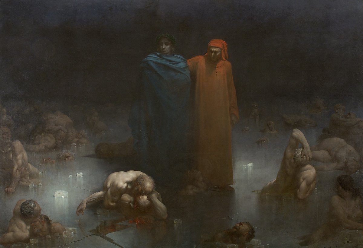 Dante and Virgil by Dore. Have you seen this in person? The scale is overwhelming.

#Dane #Virgil #Dore #GustaveDore #DantesInferno #painting #masterpiece #Hell #inferno #art