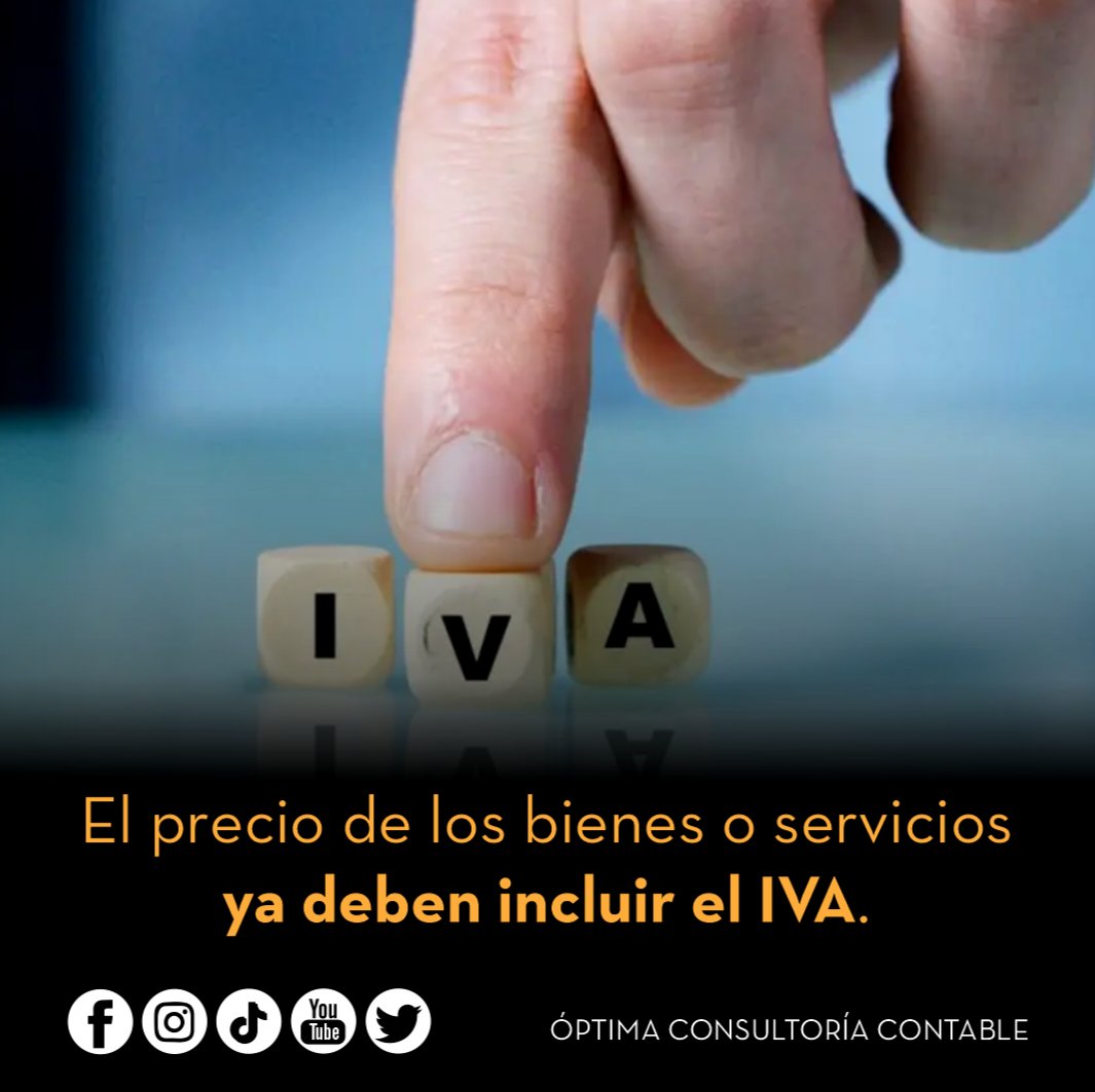Optima_Contable's tweet image. Ley 6380-19, Art. 93. Publicidad y Oferta de Precios.

Los contribuyentes estarán obligados a publicitar u ofertar el precio de sus bienes o servicios con el IVA incluido, sin perjuicio de las formas en que se documente la operación de compra - venta.

#iva #Paraguay