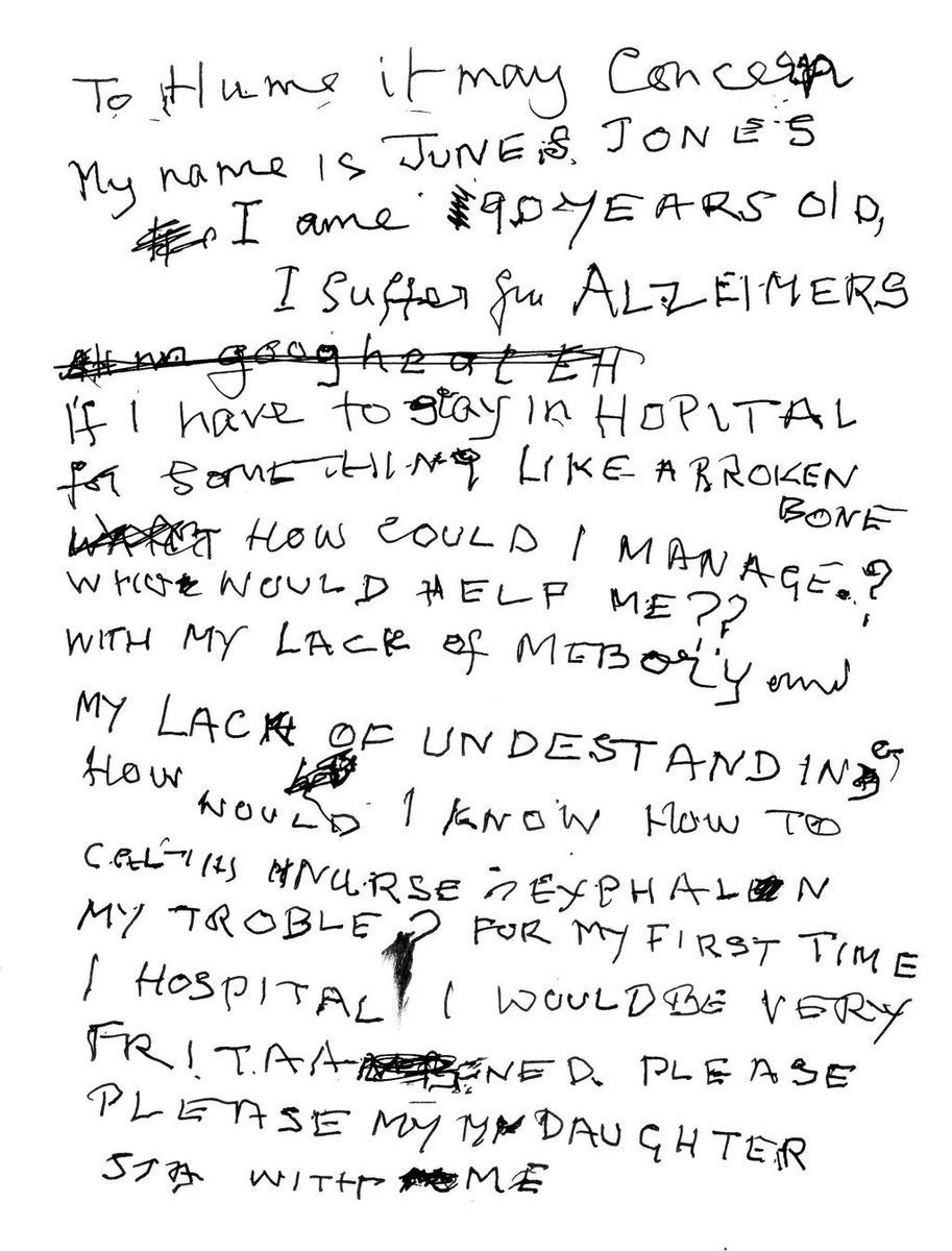Please re-Tweet this reason why hospitals must allow family caregivers to be present when people with #Alzheimers disease and other forms of #dementia are being evaluated or receiving treatment and care.
