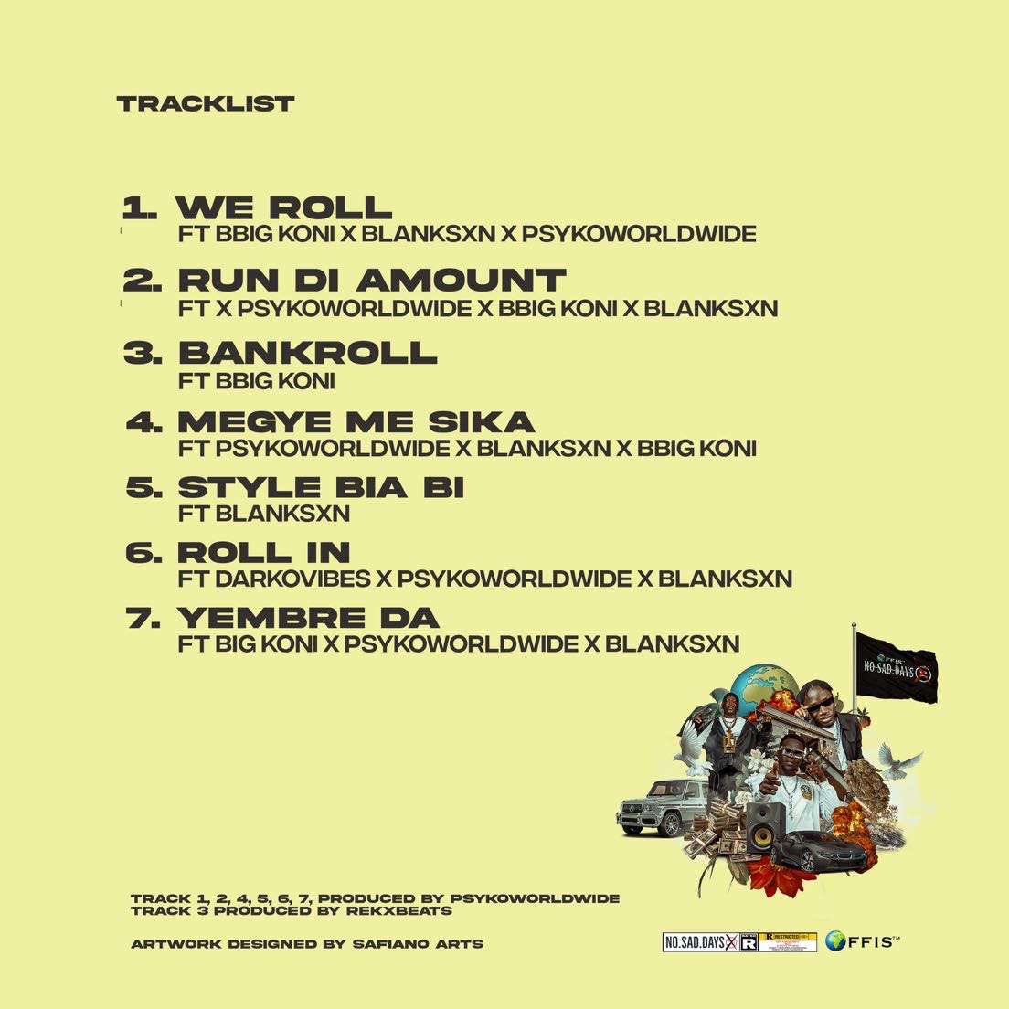 NO SAD DAYS - EP 🥳🎉
Tell us your fav track on the list ! 🇬🇭🖤
afrisounds.lnk.to/NOSADDAYSEP