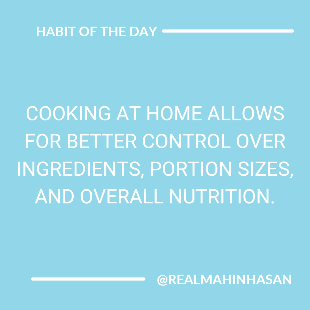 #CookAtHome: Save money and stay in control of your nutrition.
