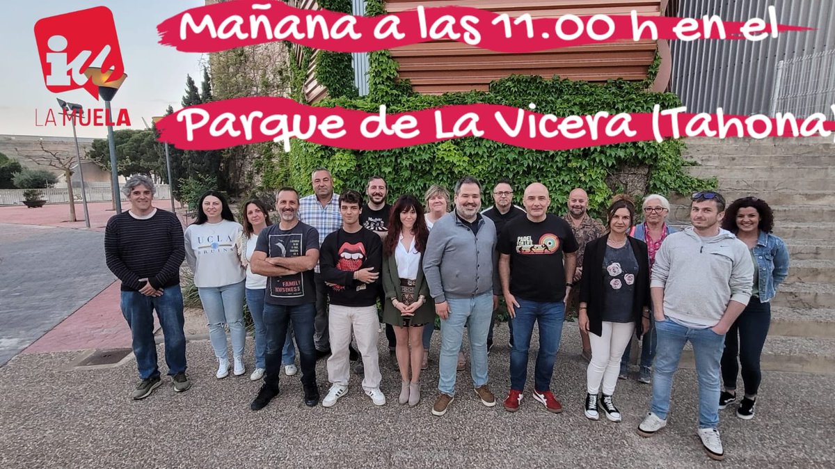 Parque de La Vicera (frente a  La Tahona)
11:00h
Ven a charlar con nosotr@s un ratico y te contaremos nuestras propuestas para La Muela, también queremos escuchar las tuyas. Tendremos chocolate caliente, para combatir el cierzo.
 #iulamuela #LaMuela #eleccionesmunicipales2023
