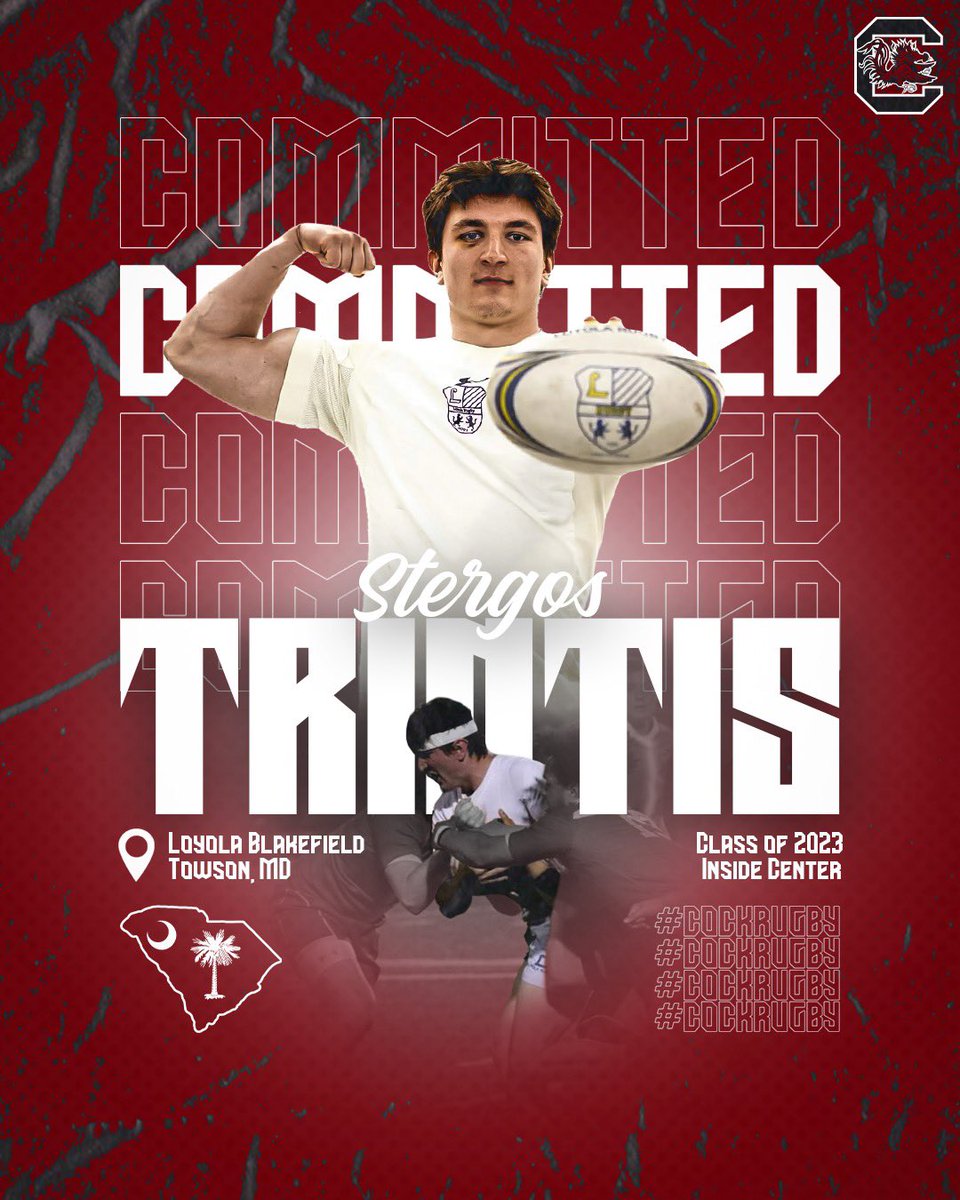 CockRugby's tweet photo. Welcome to Gamecock Rugby Stergos Trintis! Stergos is an Inside Center from Loyola Blakefield High School in Towson, MD. We look forward to seeing him in the Garnet and Black these next four years!

#CockRugby #Punish #USC27

[📸: @RobbieFranklin0] https://t.co/IxBx0ttUXT