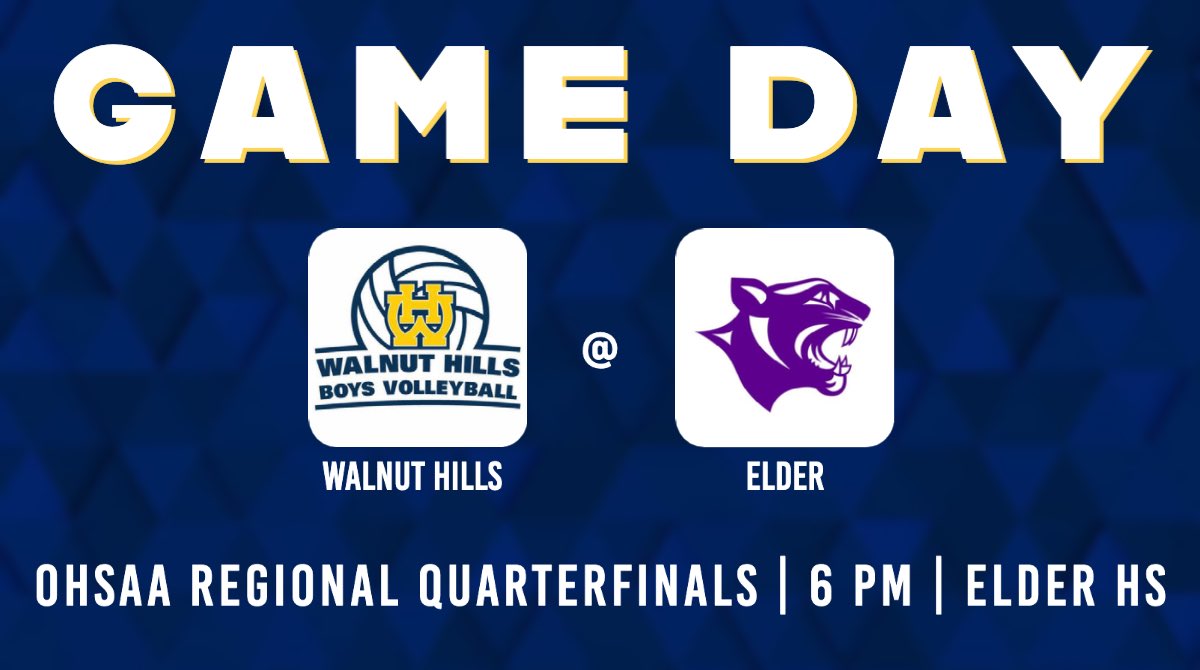 GAME DAY! Tournament play continues as we travel to Elder for the quarterfinals. Game at 6pm, come out and support! 🦅🏐 #WHHSBVB <a href="/walnutathletics/">Walnut Hills Eagles</a> 

Tickets: ohsaa.org/tickets (Region 4)