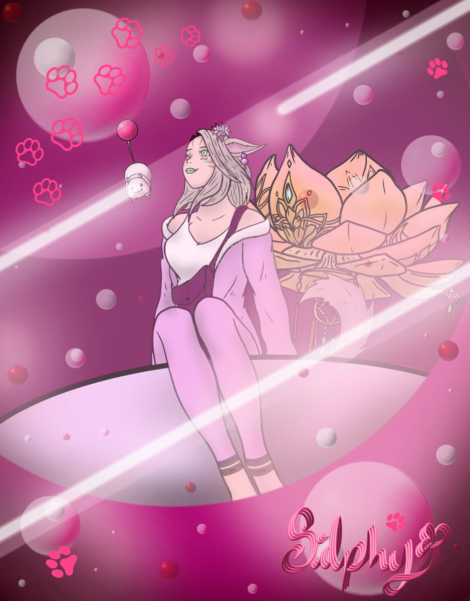 kryptic_bunny's tweet photo. Another older commission for a friend in FF14! Shes just as bubbly as this piece makes her seem haha. 
#silkie #ff14 #ffxiv #finalfantasyxiv #FFXIVART #FinalFantasy #Commission https://t.co/ILPh8Etv3t