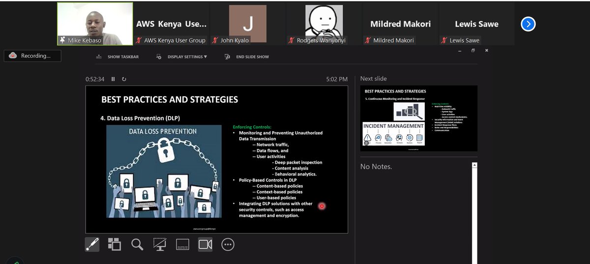 AWS UserGroup Kenya (@aws_ugkenya) on Twitter photo We had an amazing virtual event. Thank you to our speaker #MikeKebaso for insightful talks around security.
A big thank you to all the attendees for making the event a success. <a href="/ThembileN_/">Thembile Ndlovu</a> <a href="/adeline_makokha/">Adeline Makokha</a> <a href="/oiseraorina/">Oisera Orina</a> We had an amazing virtual event. Thank you to our speaker #MikeKebaso for insightful talks around security.
A big thank you to all the attendees for making the event a success. <a href="/ThembileN_/">Thembile Ndlovu</a> <a href="/adeline_makokha/">Adeline Makokha</a> <a href="/oiseraorina/">Oisera Orina</a>