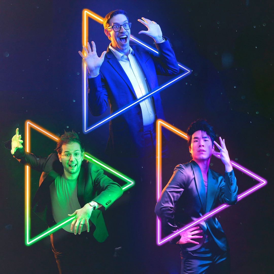 tryguys's tweet photo. Try Guys Try a Rebrand! 🧡⏩💚💙💜
Fast forward to a better, brighter future! We are SO excited for this new era, where we continue to grow and expand our Try Team &amp; Friends with exciting projects. Most importantly, we thank you, dear Tryceratops, from the bottom of our hearts🤘 https://t.co/QATPUAp6Lg