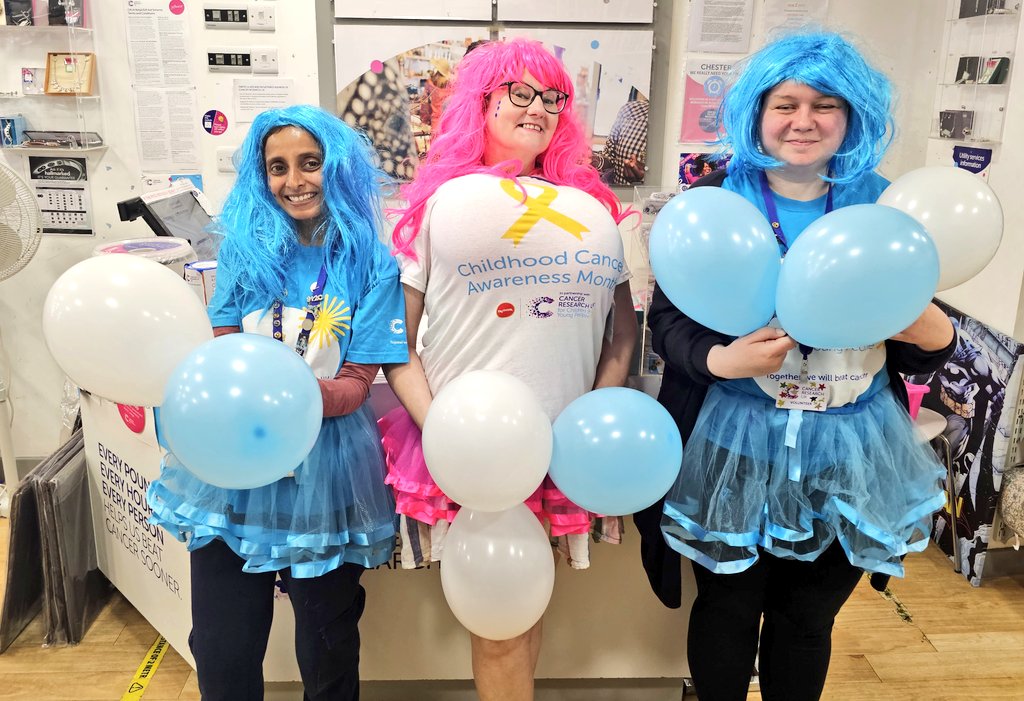 CrukChesterFG's tweet photo. My wonderful volunteers are having fun and getting in the #fundraising mood early for our new Children and Young People Campaign starting on #Monday 🤪😜  @sumihmichie @MellorCDE @CR_UK @CRUKShops @SiobhanHare8 #CYP #Childrenscancer #Charity https://t.co/RwMMn7ES0R