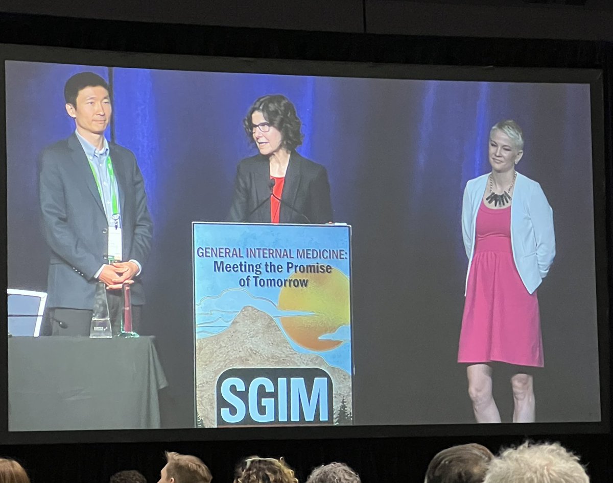 DELIGHTED to hear incoming @SocietyGIM President @gerritym1 introduce Zuri Song and @JabberJ11 as Co-Chairs of the #SGIM24 meeting!! #SGIM23