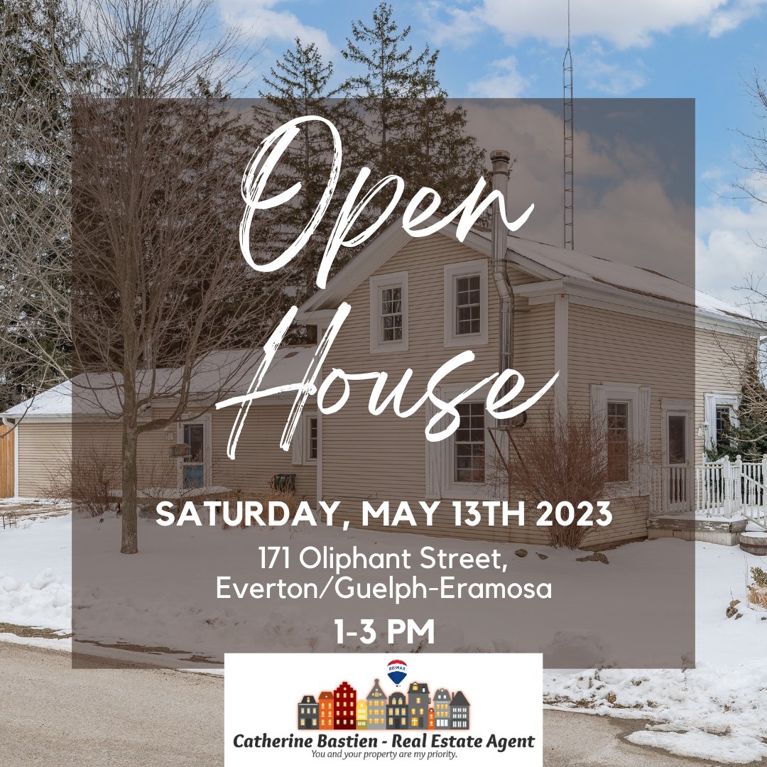 Open House Today!
1:00-3:00 PM
171 Oliphant Street
Everton, Rockwood, Guelph-Eramosa
MLS®#: 40382152

#openhouse #dreamproperty #thingstodotoday #centrewellington #centrewellingtonontario #realestateontario #houseforsale #ruralproperty #movetothecountry #affordablehomes