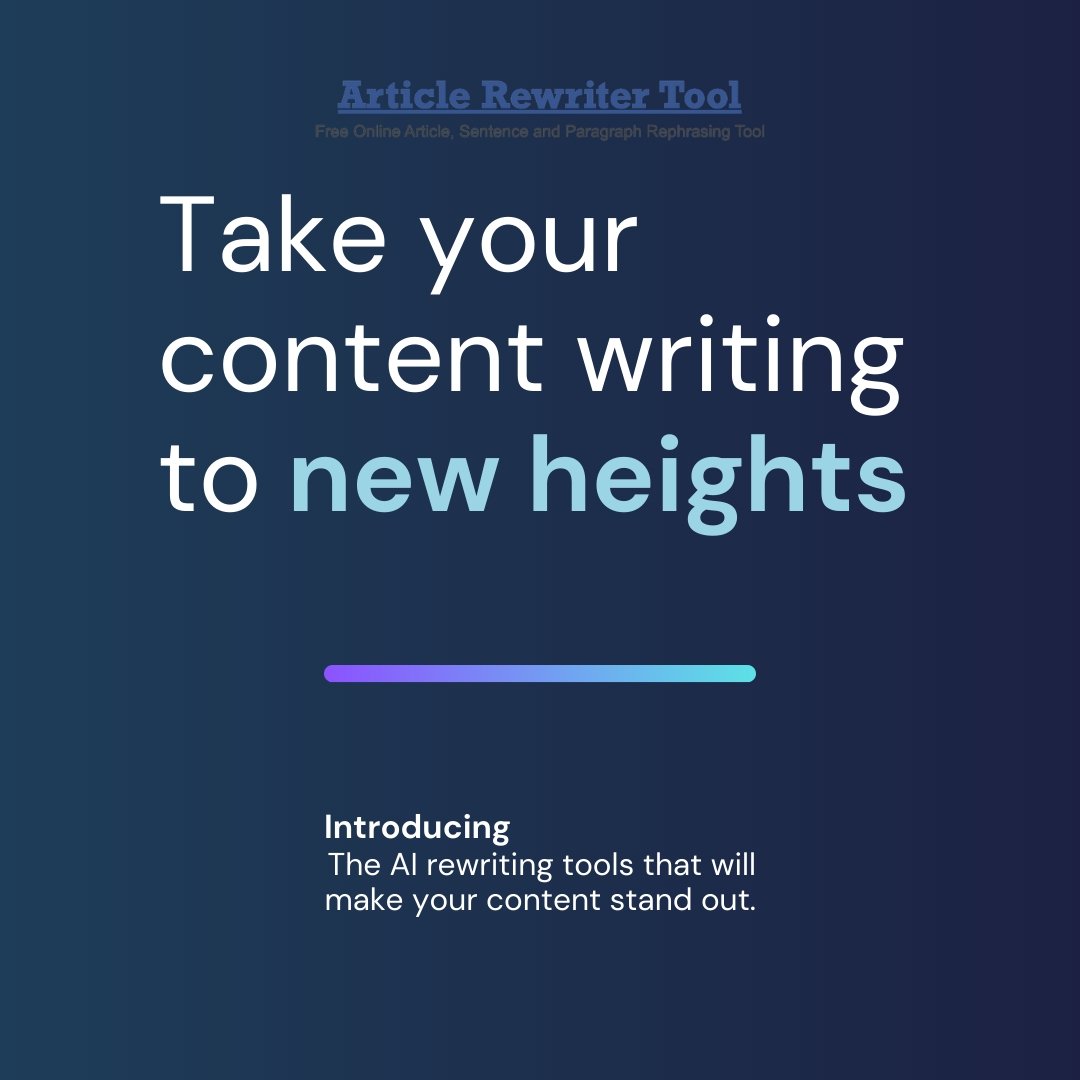 rewritertool's tweet photo. ✍️ Say goodbye to boring and repetitive writing and hello to unique and standout content with our new AI rewriting tools that will take your content to new heights! 🚀

#articlerewritertool #newheight #contentcreation #explore #writing #aitool #standout #rewriting https://t.co/q9XlHvTbp3