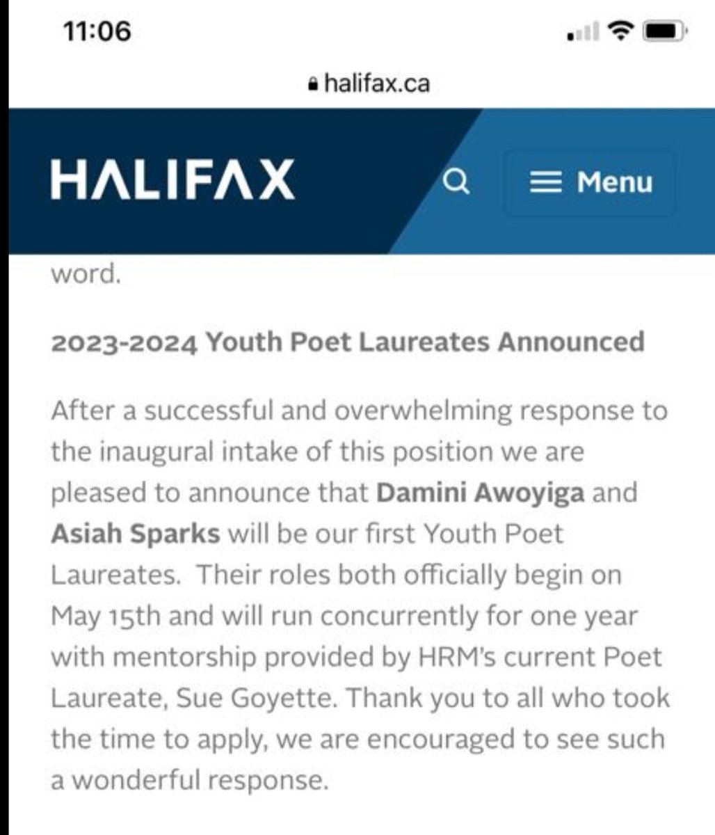 Immensely grateful and super excited for this next chapter. - Damini Awoyiga Youth Poet Laureate 💫🗣🖋