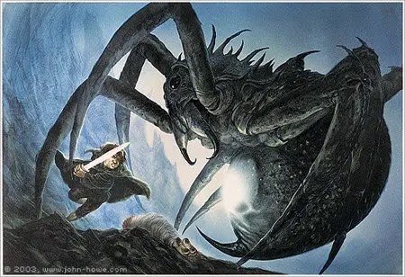 #TolkienismSaturday

“… with both hands he held the elven-blade point upwards, fending off that ghastly roof; and so Shelob, with the driving force of her own cruel will, with strength greater than any warrior's hand, thrust herself upon a bitter spike.”

Often, probably right