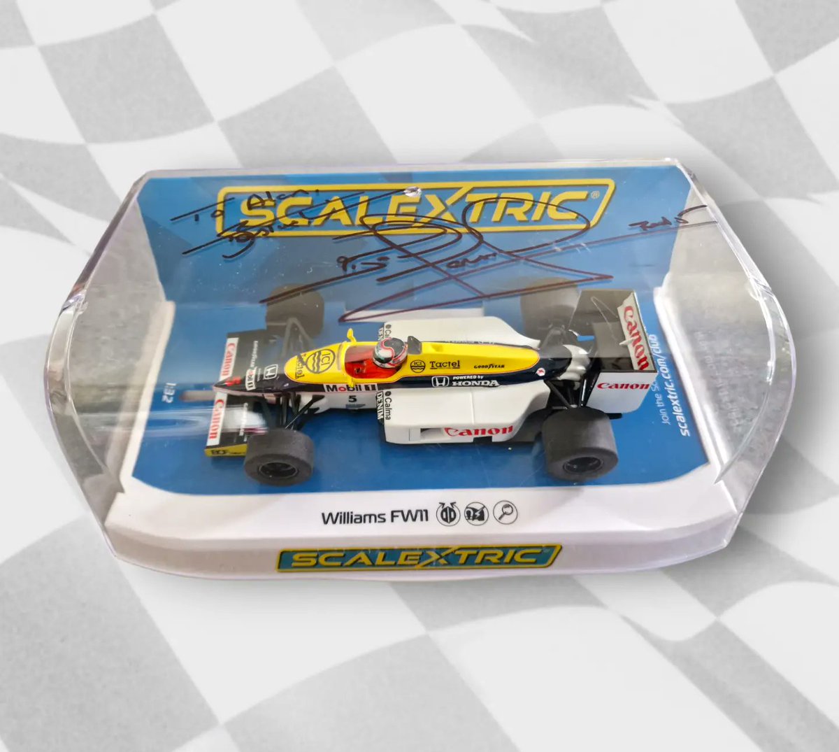 apj1954's tweet photo. Many thanks to @formulaart @Signature_Store and @nigelmansell for signing my car and Visor, they now are safely in my cabinet https://t.co/ZaizRFWbOE