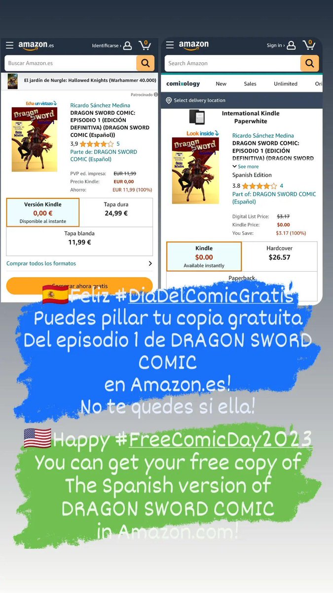 SwordComic's tweet photo. πͺπ¦ Feliz #DiaDelComicGratis
https://t.co/9MchPNPcr0
πΊπ² Happy #FreeComicDay
https://t.co/czKysWubdk
(Spanish version of Episode 1)
#FreeComicDay2023
#FreeComicBook
#FreeComicBookDay2023 https://t.co/WxJmP72ptY