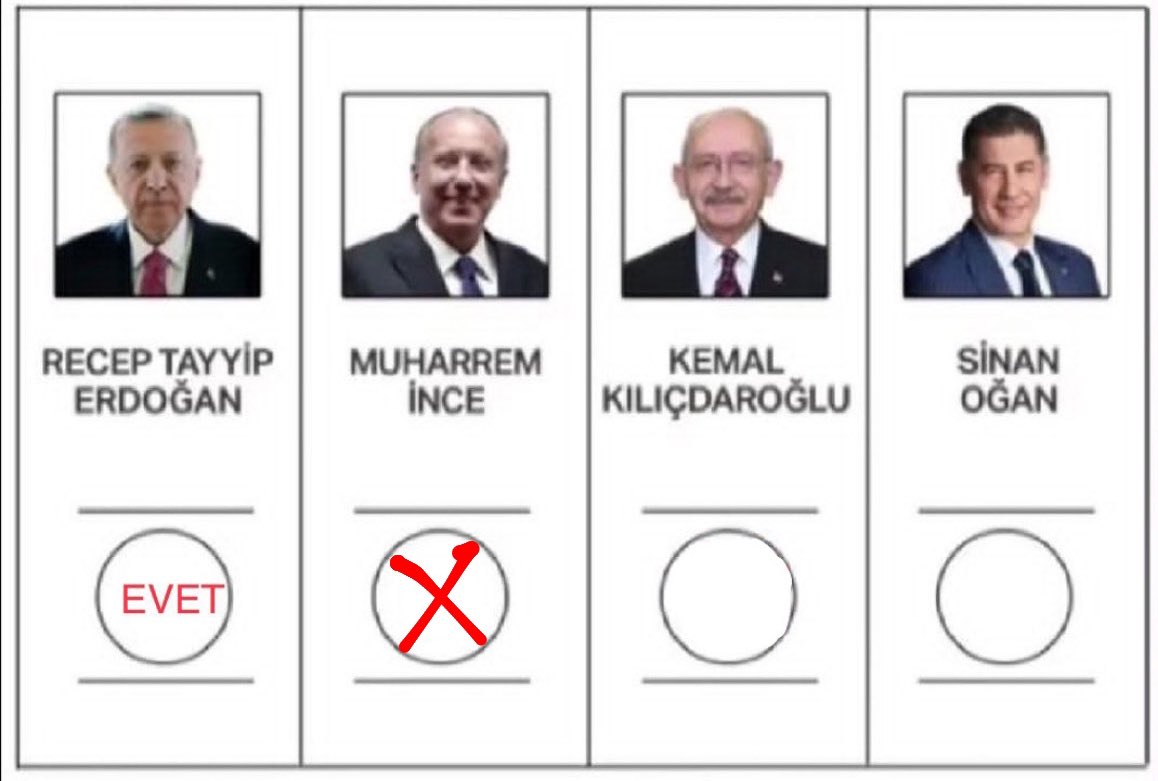 Akpye oy verecek dostlarim ince secimden cekildigi icin inceye carpi atmaniz gerekiyormus unutmayin 😄