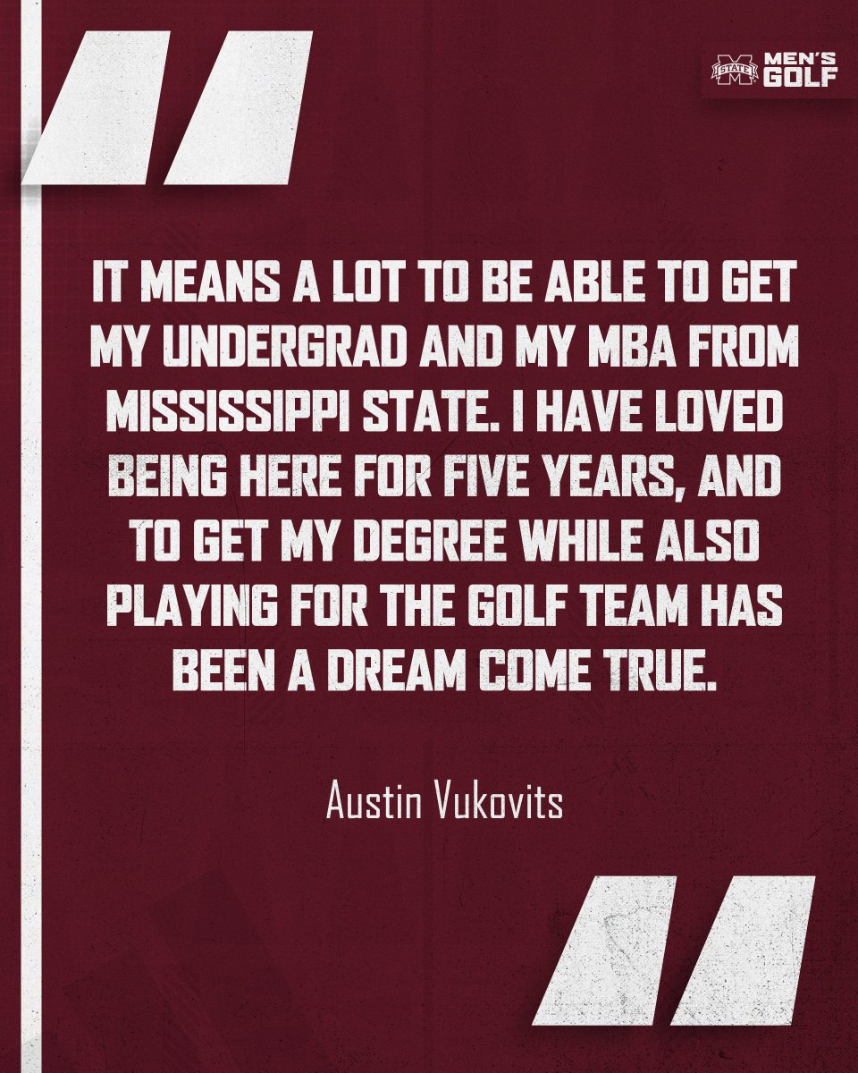 "To get my degree while also playing for the golf team has been a dream come true." - <a href="/austin_vukovits/">Austin Vukovits</a> 

Congratulations, Austin! 

#HailState🐶