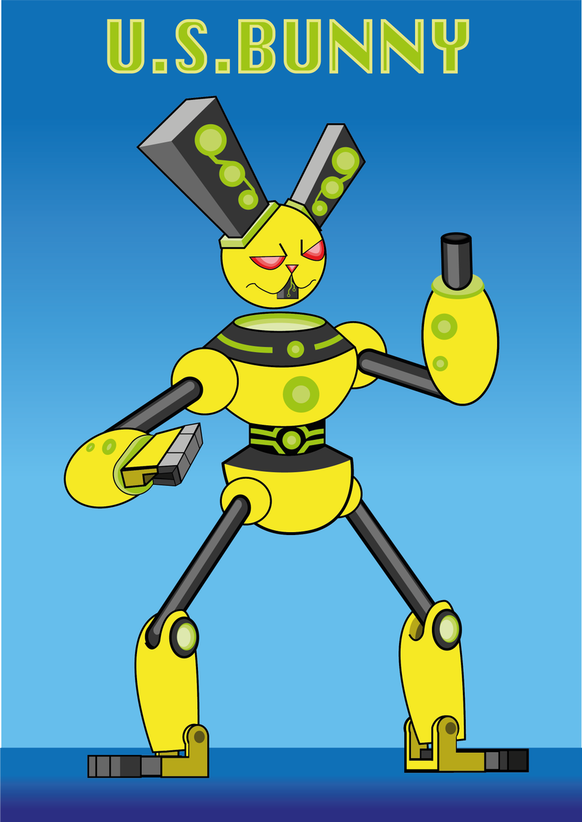 Tomjarobz93's tweet photo. A character from my dream back in 2019 called U.S.Bunny. #usbunny #characterdesign #cartoon #adobeillustrator #robot #future #vectorgraphics #dreamcharacter #usb #ultrasuperbunny #technology #hero #crimefighter #TheFuture #futuristic #yangmingtarng https://t.co/Zj4pH9JoiJ