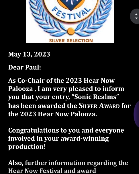 sonic_realms's tweet image. We are pleased to announce Sonic Realms has gone from Award Nominee to Award Winner! We won the Silver Award from the National Audio Theatre Festival!🥳

#shadowrun #audiodrama #actualplay #ttrpg #scifi #fantasy #cyberpunk #podcast #dnd #criticalrole #tabletop #sounddesign #rise