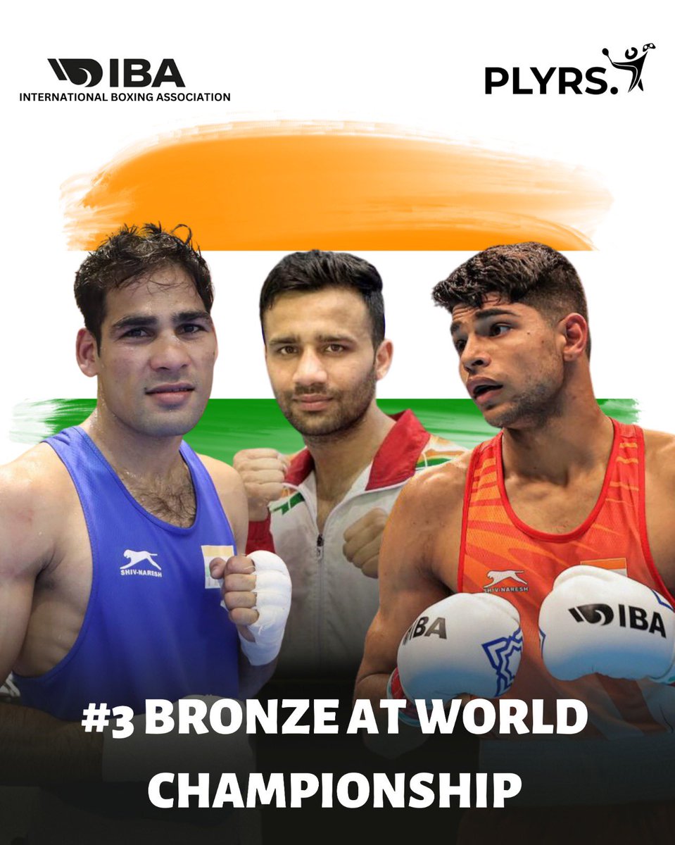 plyrss's tweet photo. India created history on 12th May 2023 at the IBA Men's World Boxing Championship by winning three bronze medals!🥉🇮🇳
@nishantdevjr 
@Hussamboxer 
@Deepakbhoria19 https://t.co/bpa1ogEKqH