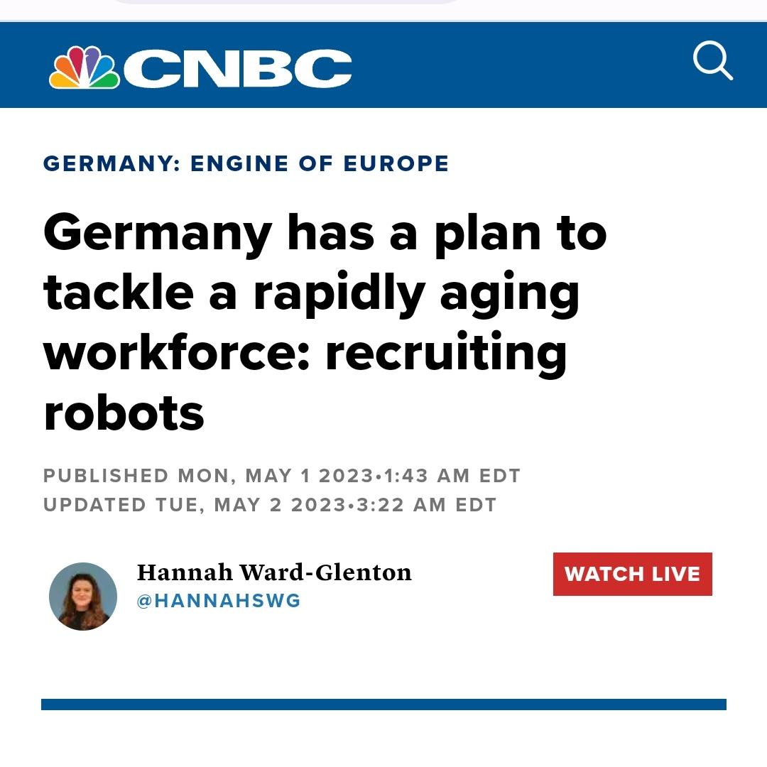 memyselfnrobots's tweet photo. Had an insightful interview with CNBC International on the future of robots in Germany. Exciting to see how technology is advancing! #robots #Germany #technologynews @robot4work https://t.co/IvFT80yq95 https://t.co/QQu2ltIuXl