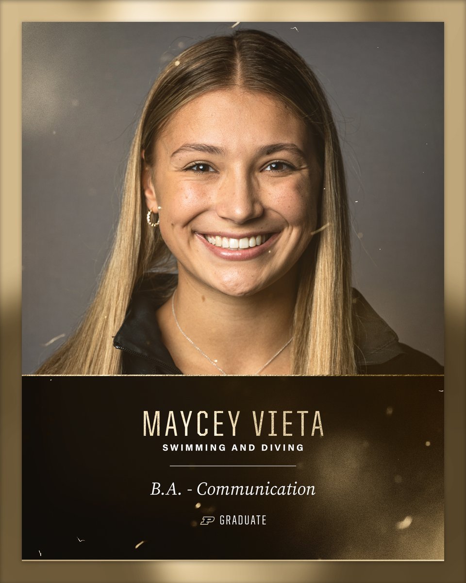 Congrats @MayceyVieta!! Proud to call you a Big Ten Champion, All-America &amp; now a #PurdueGrad.

Congrats to all the Boilermakers receiving their diplomas this weekend. #BoilerUp #PurdueWeDidIt 🎓