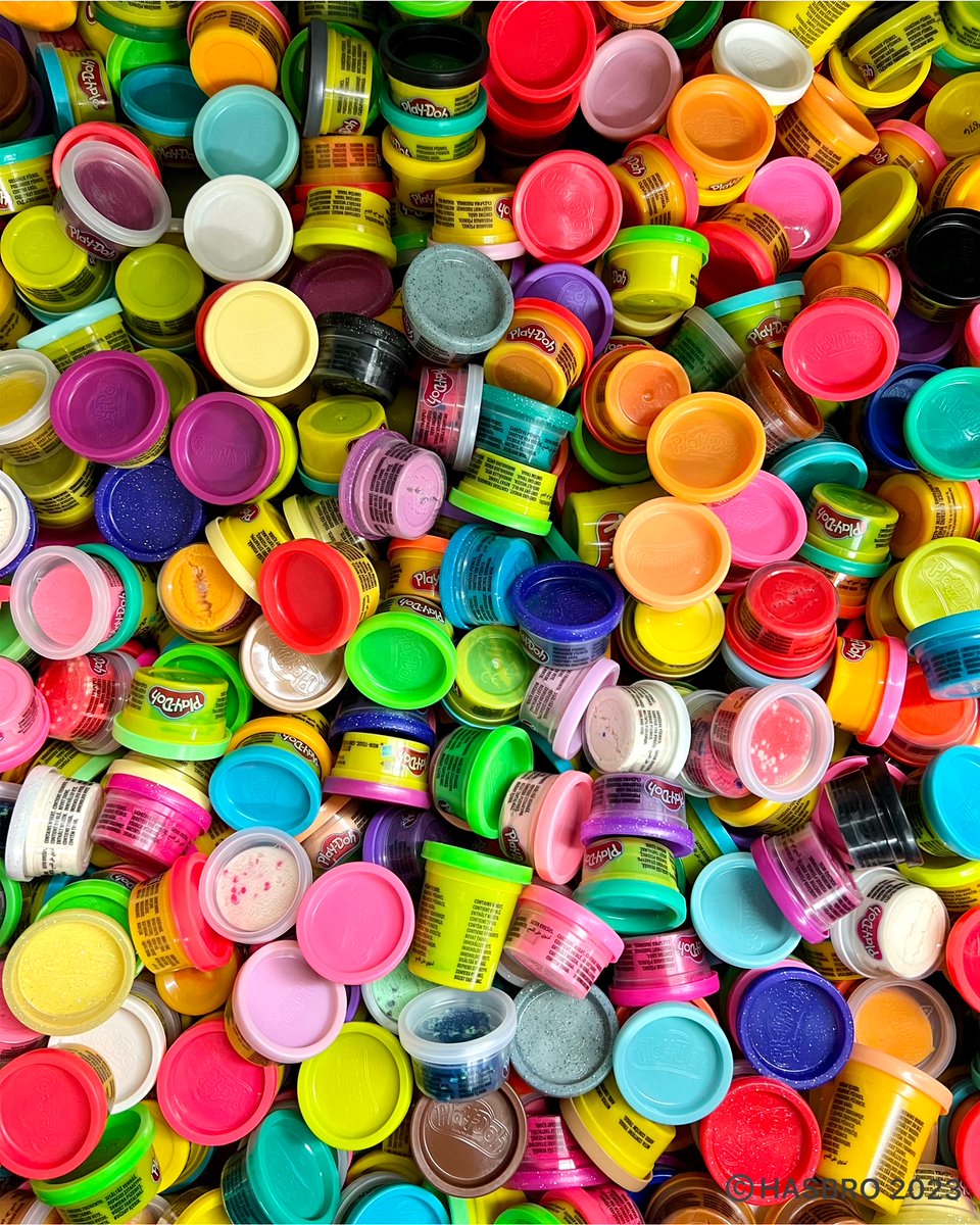 PlayDoh's tweet photo. Just over here wishing we could dive into a giant pile of Play-Doh cans, hbu? https://t.co/XXEnnmMXtF