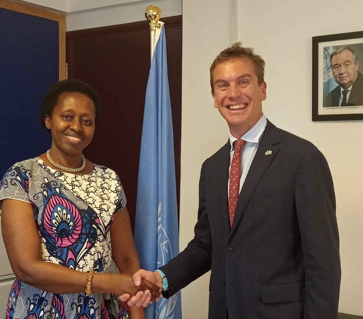 Great meeting 🇬🇧 Deputy Head of Mission <a href="/edwardabarnett/">Ed Barnett</a>. The UK continues to be a generous and consistent donor to the Trust Fund for 🇸🇴 Security Forces and an important partner in ensuring effective <a href="/UNSOS_/">UNSOS</a> logistics support to #UNSOM, #ATMIS and #SSF.