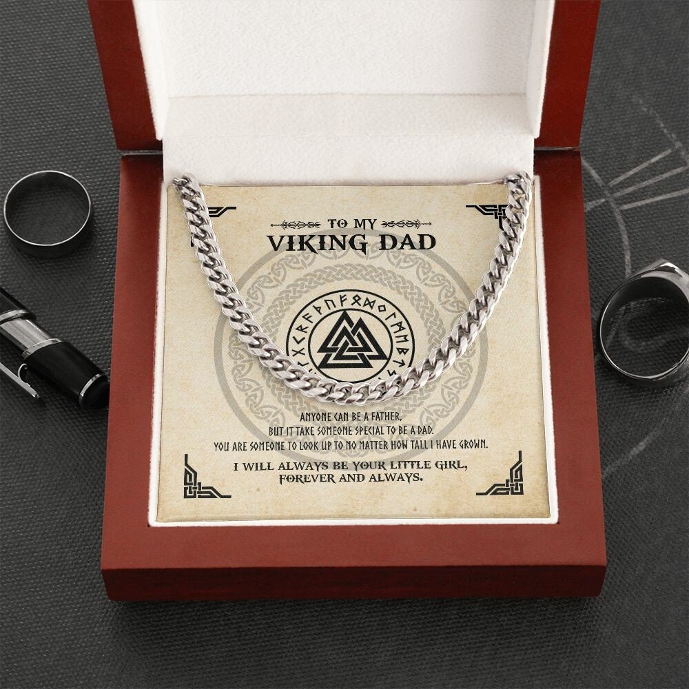 Personalized To my Viking Dad, Viking Gift, Fathers Day Gift, Dad Birthday Gift, Daughter To Dad Gift, Step Dad Gift, Gift For Viking Dad etsy.me/42yeYBg #yes #men #gold #slideclasp #minimalist #vikinggift #fathersdaygift #dadbirthdaygift #daughtertodadgift