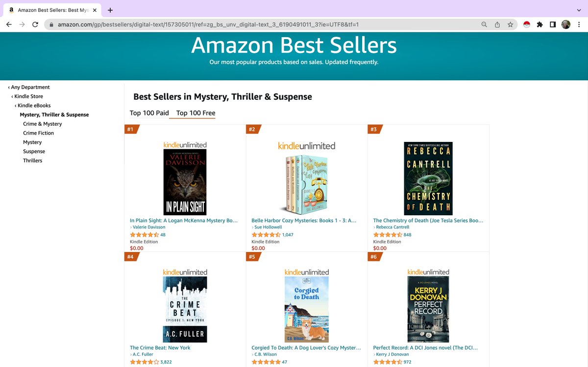 ValerieDavisson's tweet photo. In Plain Sight: A Logan McKenna Mystery Book 8 ranked #1 in Amazon Kindle's Mystery, Thriller &amp; Suspense! https://t.co/TpUemKqGSx