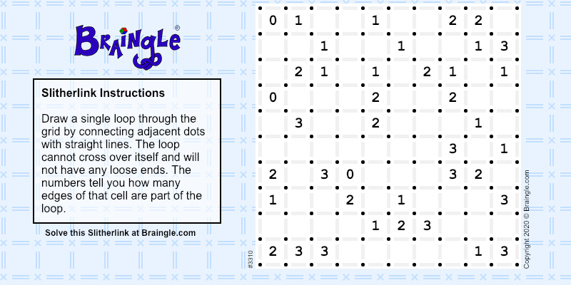 braingle's tweet photo. Braingle's Saturday Slitherlink :: The average time for today's #slitherlink #puzzle is 9.3 minutes. Can you beat this? Please reply with your time. Try it here: https://t.co/DWkKuur7df 🤜⭐🤛 #dailychallenge https://t.co/BAWFGepypW