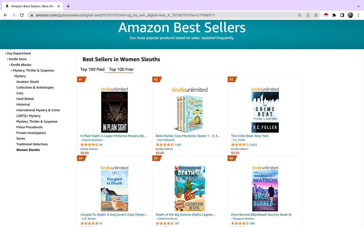 ValerieDavisson's tweet photo. #1 Amazon Best Seller in Women Sleuths! In Plain Sight: A Logan McKenna Mystery Book 8 https://t.co/prEL92FZuk