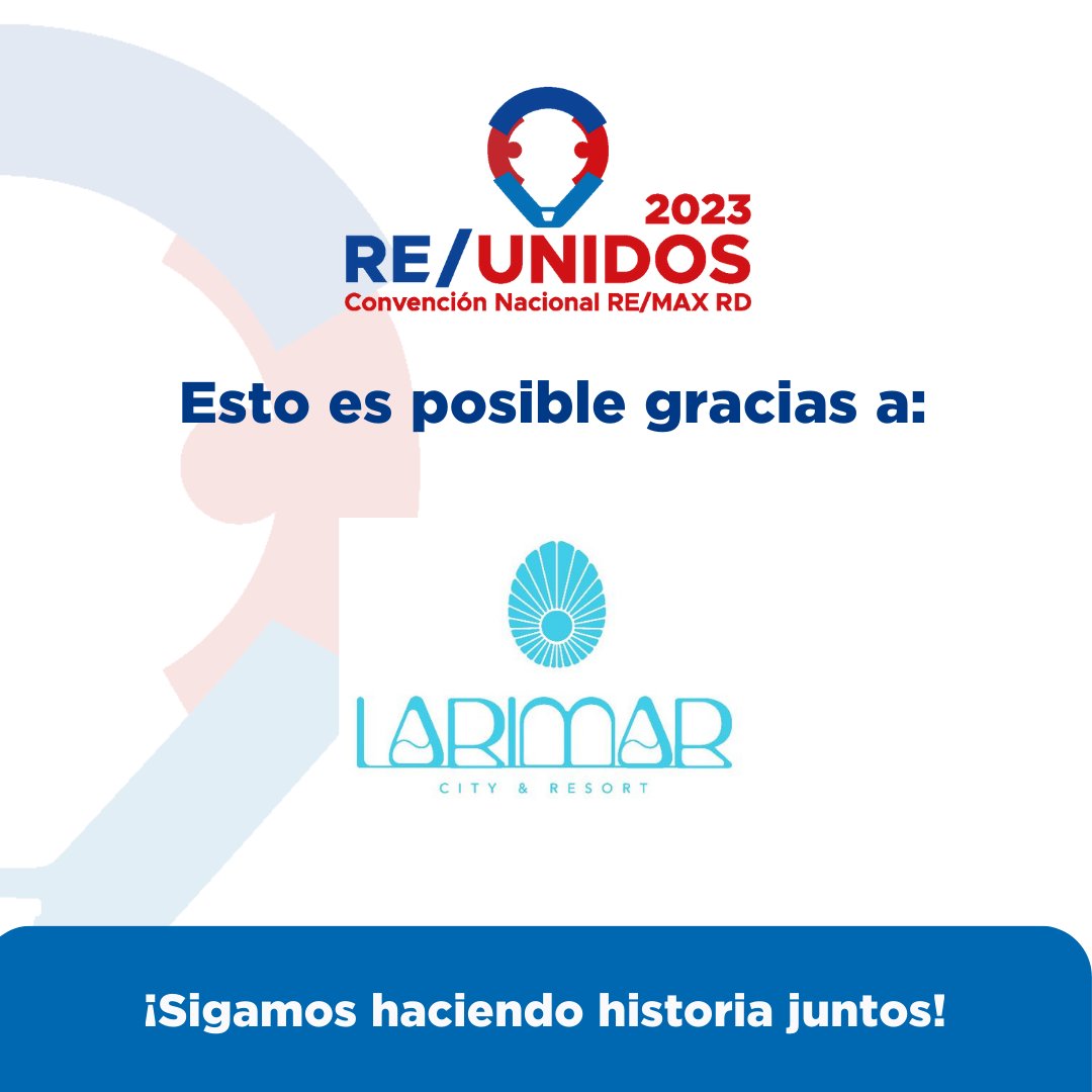Remax_RD's tweet photo. Extendemos nuestra gratitud por el apoyo recibido por parte de @larimarsdq @banreservasrd 🙌🏼🙌🏼
Patrocinador oficial de nuestra Convención Nacional RE/UNIDOS 2023. 💫
¡Esto es posible gracias a ustedes!
#reunidos2023 #remaxrd #remax @larimarsdq
@banreservasrd https://t.co/SnGpzSg11P