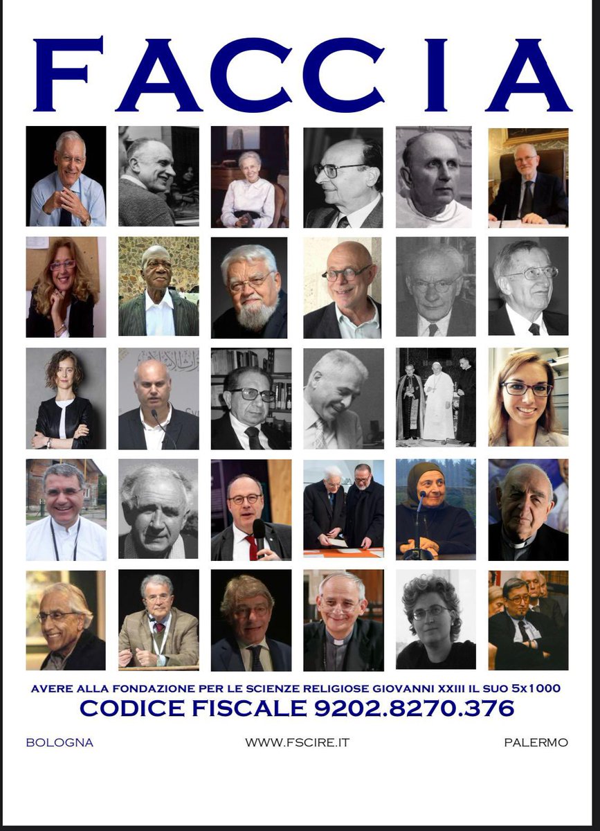 fscireIT's tweet image. #FACCIA

AVERE ALLA FONDAZIONE PER LE SCIENZE RELIGIOSE GIOVANNI XXIII IL SUO #5X1000

CODICE FISCALE 9202.8270.376 

Per info visita il nostro sito qui: fscire.it