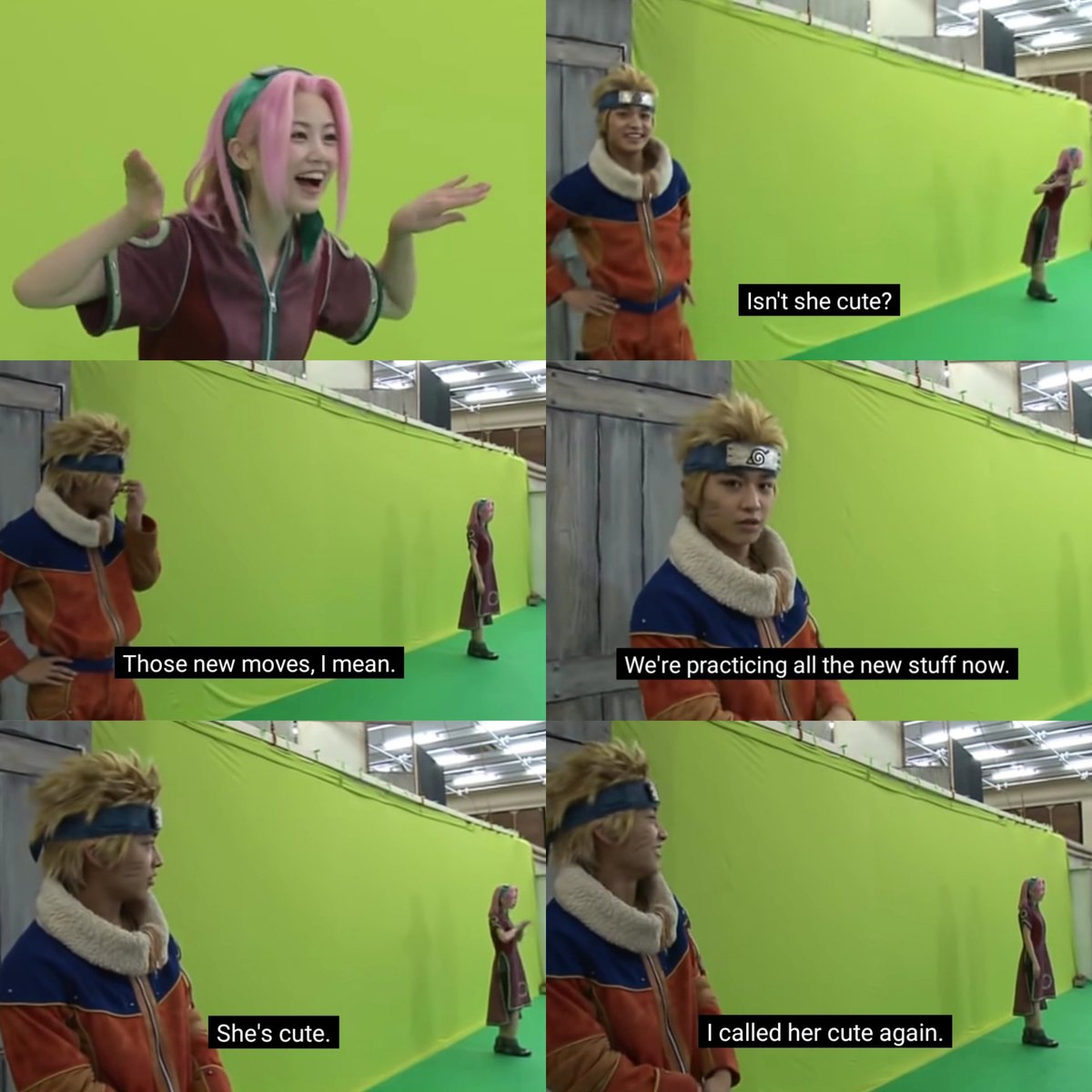 blushinandshi's tweet photo. remember when naruto's stage actor unconsciously stayed in character on bts https://t.co/jsrPz7Naww