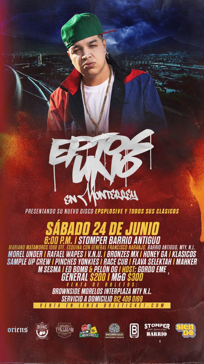 BronzesMx's tweet photo. Gente de #Monterrey nos vemos este próximo sábado 24 de Junio, abriendo el evento de @EptosUno 

Bronzes MX en el chante 

#Bronzesmusic #rap #rapmusic #raphiphop #raplatinoamericano #raplatinoamerica #rapunderground #rapmexico #rapmexicano #spotify #spotifyrap #raphispano https://t.co/edPObpOex6